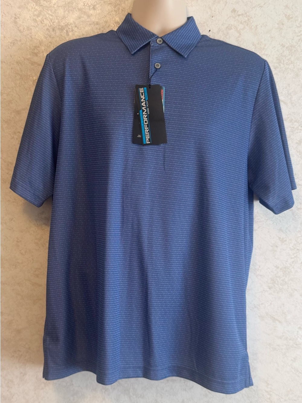 Roundtree & Yorke Men's Performance Golf Polo Shirt Size Medium Blue NWT